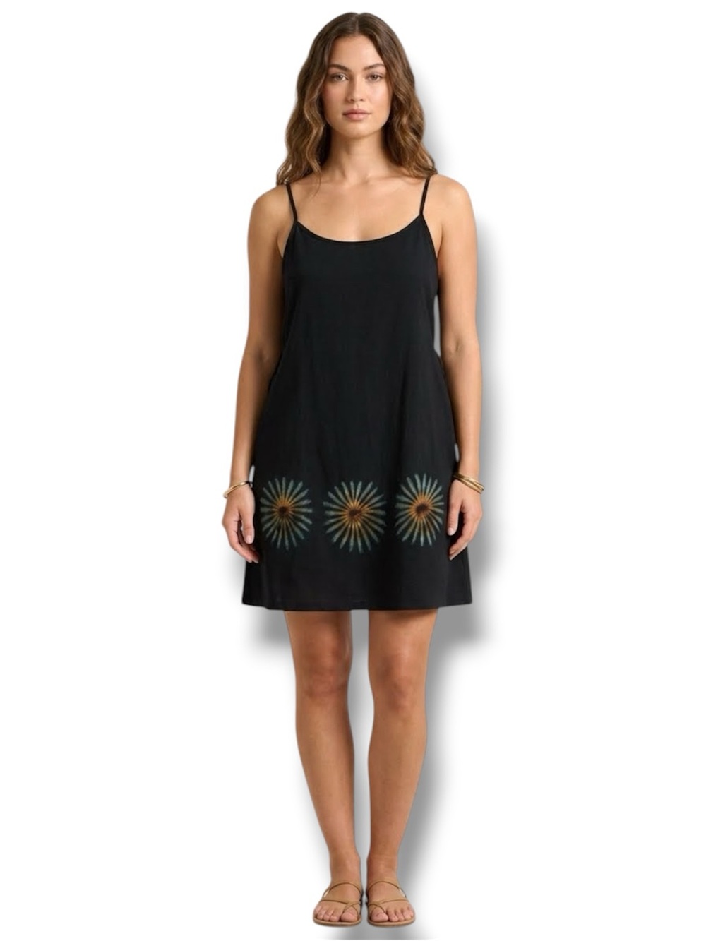 NWT Swim Coverup Black Open Back Tie Mini Cami Tie-dye Starburst Junior’s 9 🍭